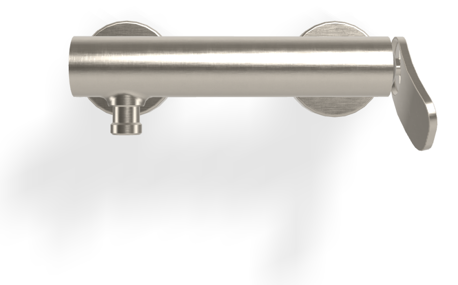 Смеситель для душа Carlo Frattini Flo, без ручного душа, 2 подвода воды 1/2" с эксцентриком, ширина 226 мм, цвет никель брашированный - изображение 1