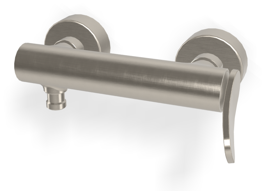 Смеситель для душа Carlo Frattini Flo, без ручного душа, 2 подвода воды 1/2" с эксцентриком, ширина 226 мм, цвет никель брашированный