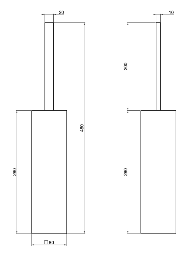 Ёршик Carlo Frattini Quadra, напольный, с прямоугольной колбой, цвет хром - изображение 1
