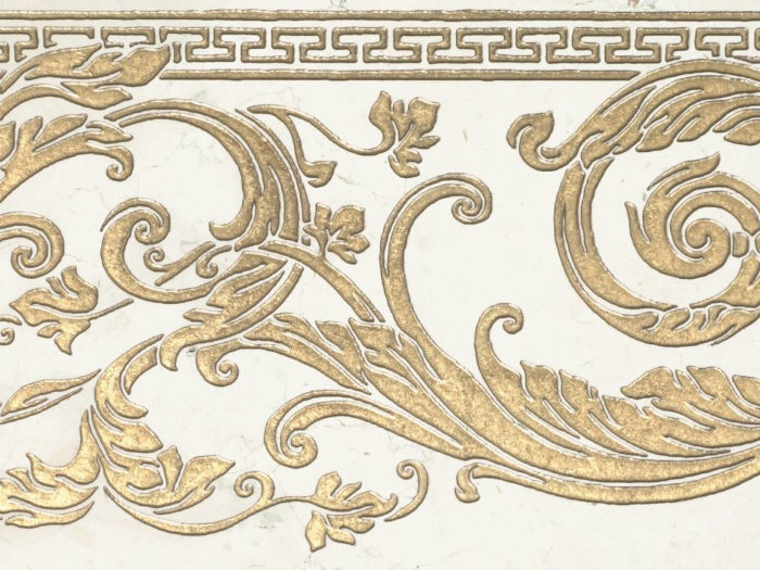 На изображении товар Akros Venezia Камень Luxurious Thalia border Biancone – Gold 14.8X40X1 от официального представителя в Москве