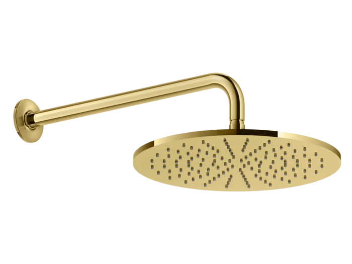 На изображении товар Верхний душ Gessi Inciso, Ø300 мм, настенный, цвет Gold PVD от официального представителя в Москве
