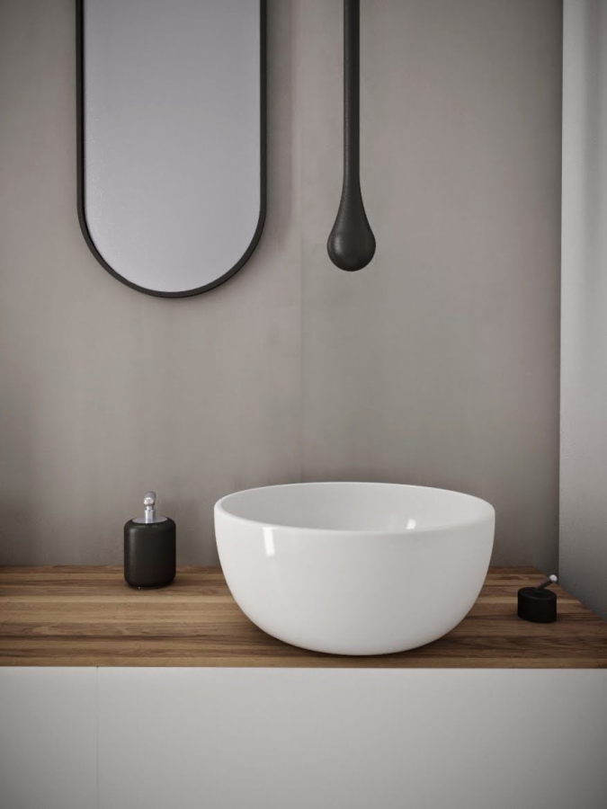 Излив для раковины Gessi Goccia, потолочный, 1600 мм, с удалённым управлением арт. 33700 (не входит в комплект), цвет Matte Black - изображение 3