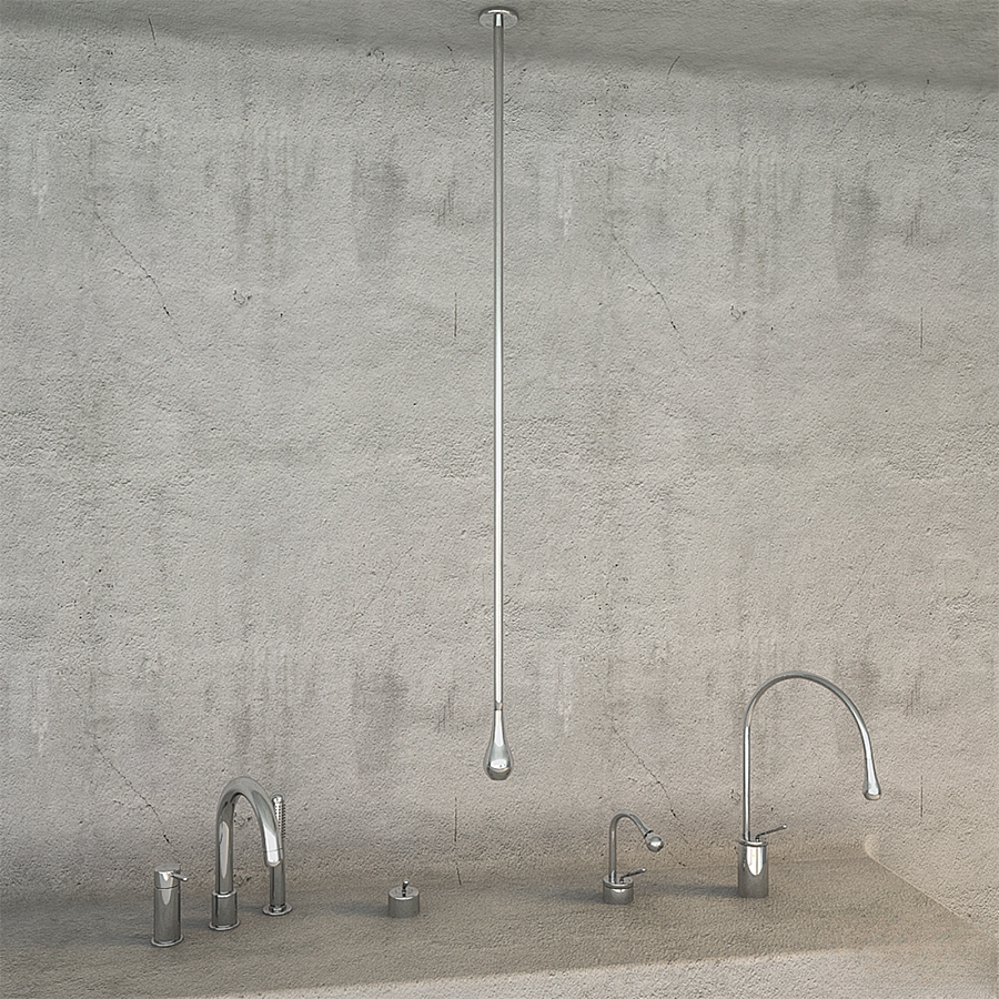 Излив для раковины Gessi Goccia, потолочный, 1600 мм, с удалённым управлением арт. 33700 (не входит в комплект), цвет Matte Black - изображение 4