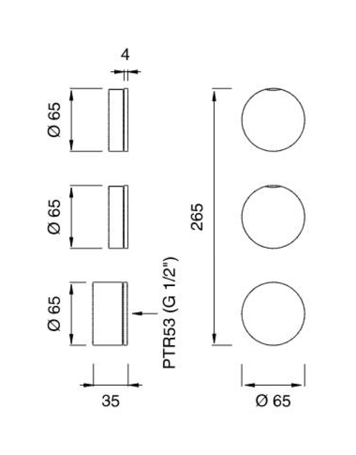 Термостат CeaDesign Giotto, настенный, на 3 отверстия, внешняя часть, сталь, цвет полированная нержавеющая сталь - изображение 2