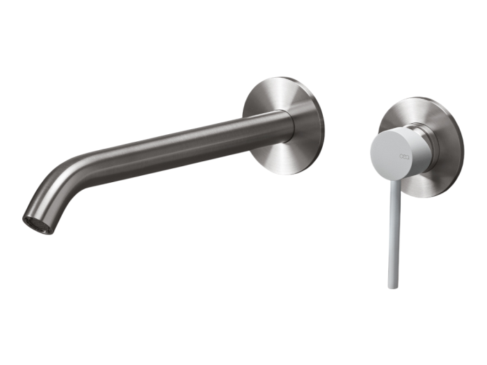 На изображении товар Смеситель для раковины CeaDesign Gastone, встраиваемый, настенный, на 2 отверстия, внешняя часть, цвет сатинированная сталь от официального представителя в Москве