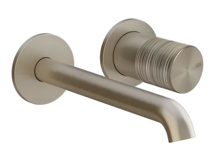 Смеситель для раковины Gessi Habito Trame, встраиваемый, настенный, на 2 отверстия, внешняя часть, цвет Finox Brushed Nickel