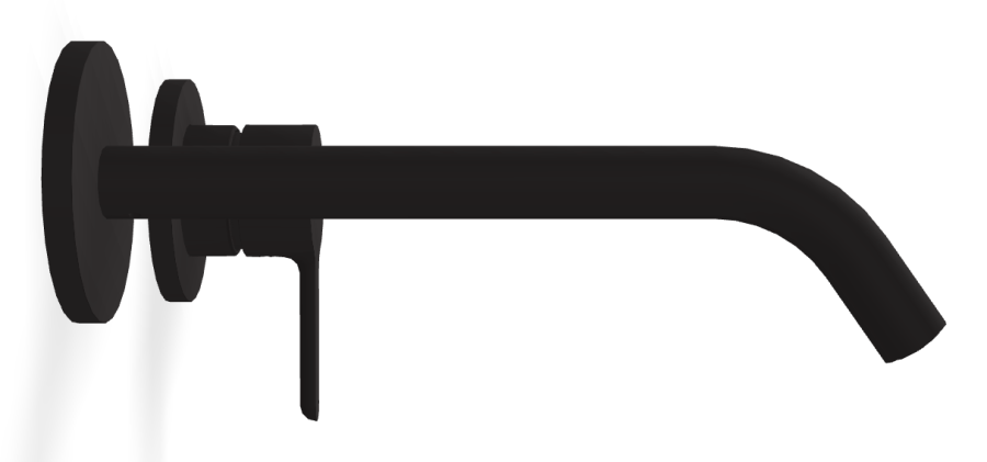 Смеситель для раковины Carlo Frattini Snap, настенный, с донным клапаном Click-Clack, аэратором, излив 200 мм, внешняя часть, цвет чёрный матовый - изображение 2