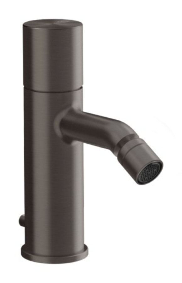 Смеситель для биде Gessi Habito, с донным клапаном и соединительными шлангами, цвет Black Metal Brushed PVD