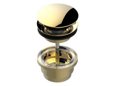 Донный клапан THG General Items,  для раковины, CLIC-CLAC, цвет gold pvd