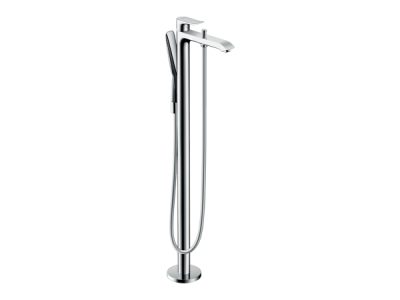 На изображении товар Смеситель для ванны Hansgrohe Metris, однорычажный, напольный, цвет хром от официального представителя в Москве
