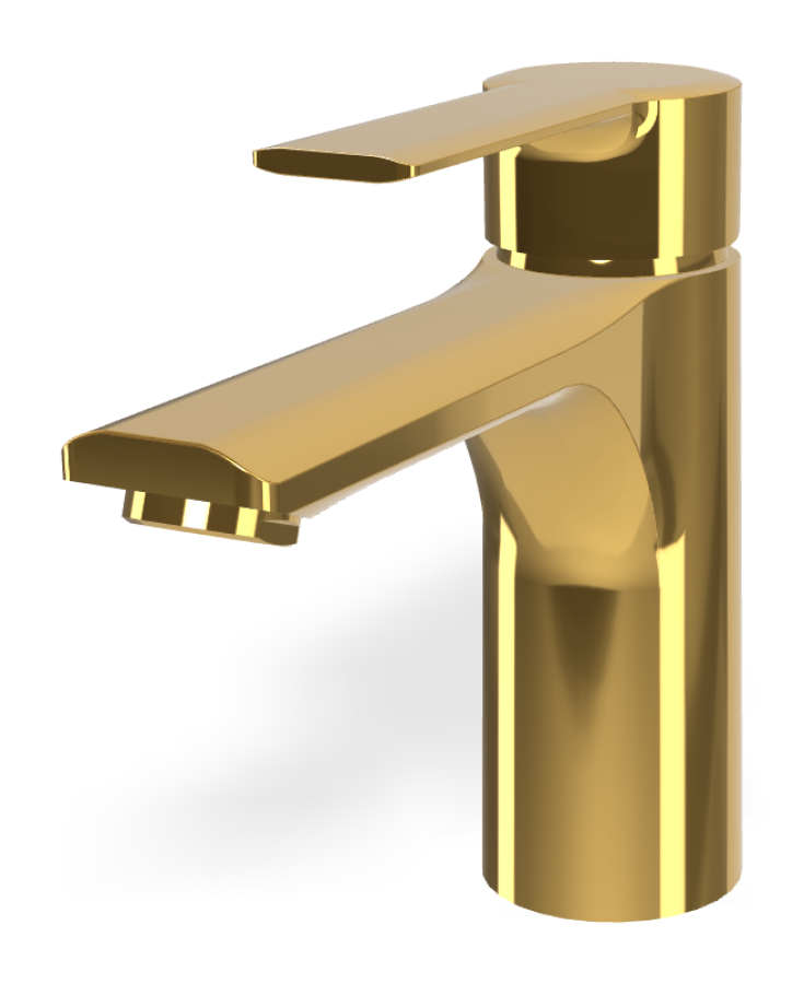 Смеситель для раковины Carlo Frattini Mast, однорычажный, с донным клапаном 1"1/4 с переливом, 2 гибкими шлангами, Н-146 мм, цвет золото