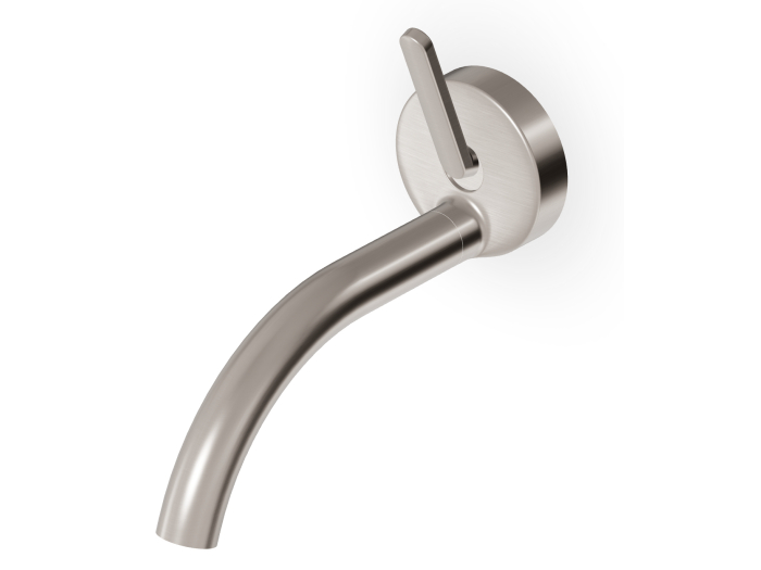 На изображении товар Смеситель для раковины Zucchetti Isy22, настенный, на 1 отверстие, внешняя часть, цвет Brushed Nickel от официального представителя в Москве