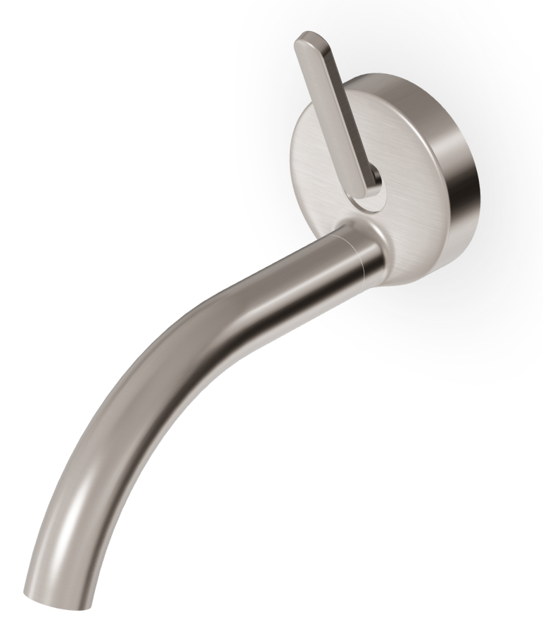 Смеситель для раковины Zucchetti Isy22, настенный, на 1 отверстие, внешняя часть, цвет Brushed Nickel