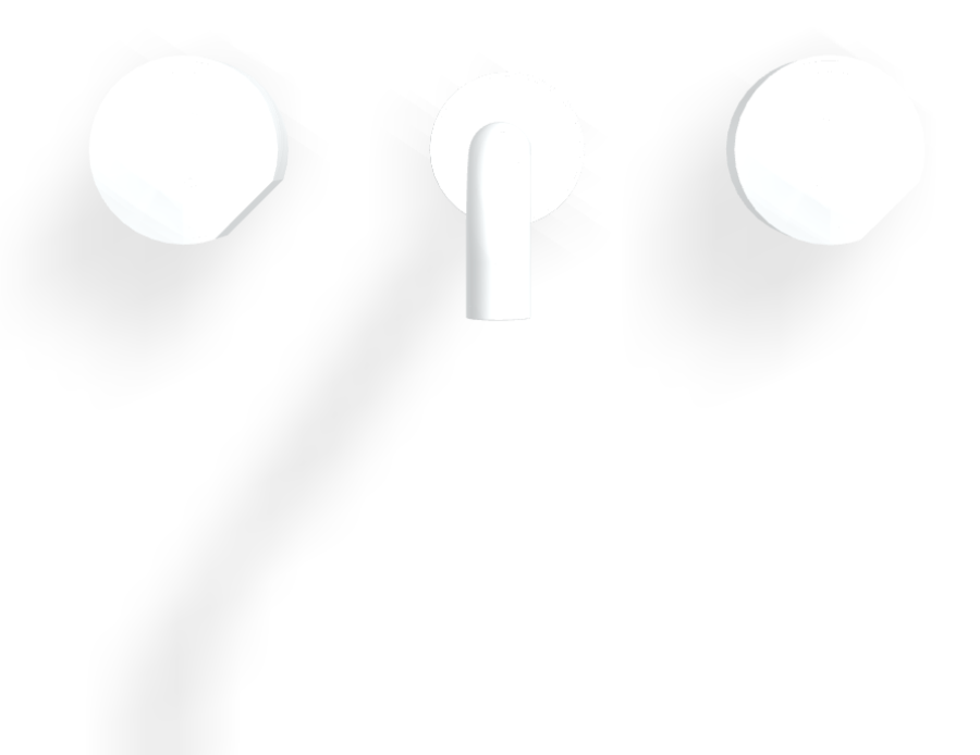 Смеситель для раковины Carlo Frattini SO, настенный, без ручек, с донным клапаном Click-Clack, излив 200 мм, внешняя часть, цвет белый матоый - изображение 1