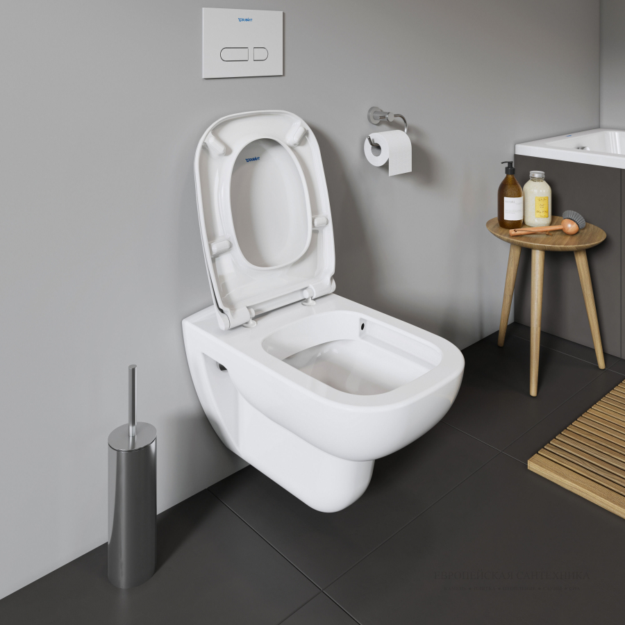 Унитаз подвесной Duravit D-Code, 545 х 355 мм, безободковый, вертикальный смыв, цвет белый - изображение 7