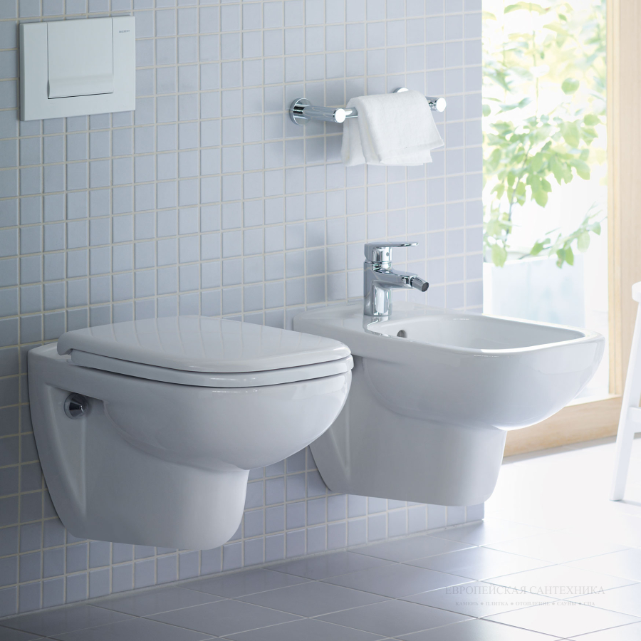 Унитаз подвесной Duravit D-Code, 545 х 355 мм, безободковый, вертикальный смыв, цвет белый - изображение 6