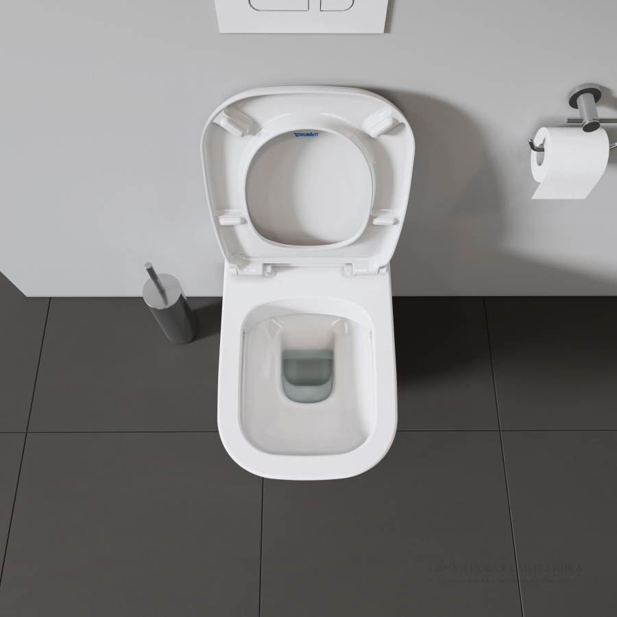 Унитаз подвесной Duravit D-Code, 545 х 355 мм, безободковый, вертикальный смыв, цвет белый - изображение 8