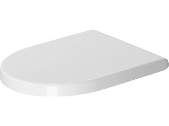 На изображении товар Сиденье с крышкой для унитаза Duravit Starck 3 с механизмом плавного опускания soft close, цвет белый от официального представителя в Москве