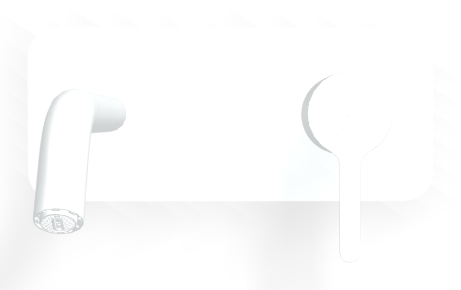 Смеситель для раковины Carlo Frattini Snap, настенный, однорычажный, с донным клапаном Click-Clack, излив 200 мм, внешняя часть, цвет белый матовый - изображение 1