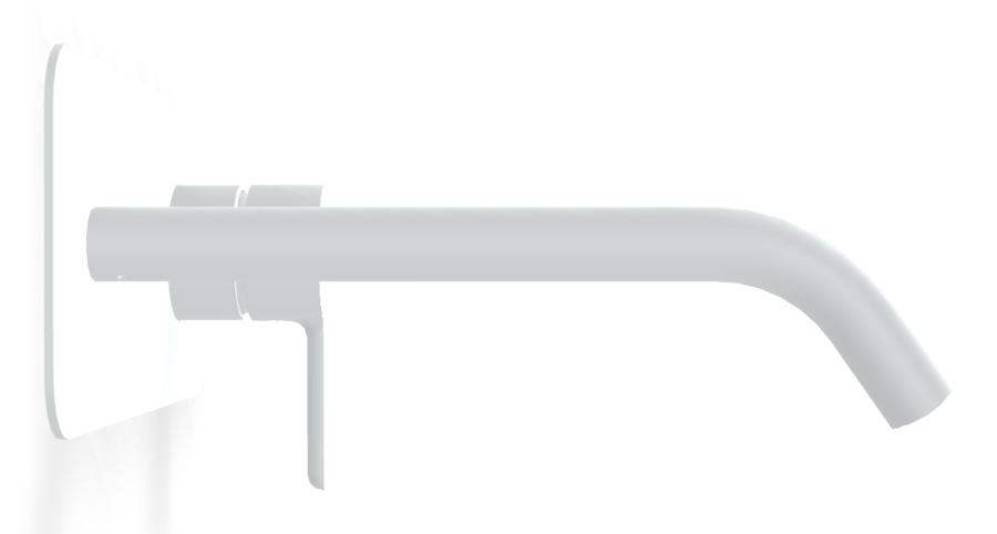 Смеситель для раковины Carlo Frattini Snap, настенный, однорычажный, с донным клапаном Click-Clack, излив 200 мм, внешняя часть, цвет белый матовый - изображение 2