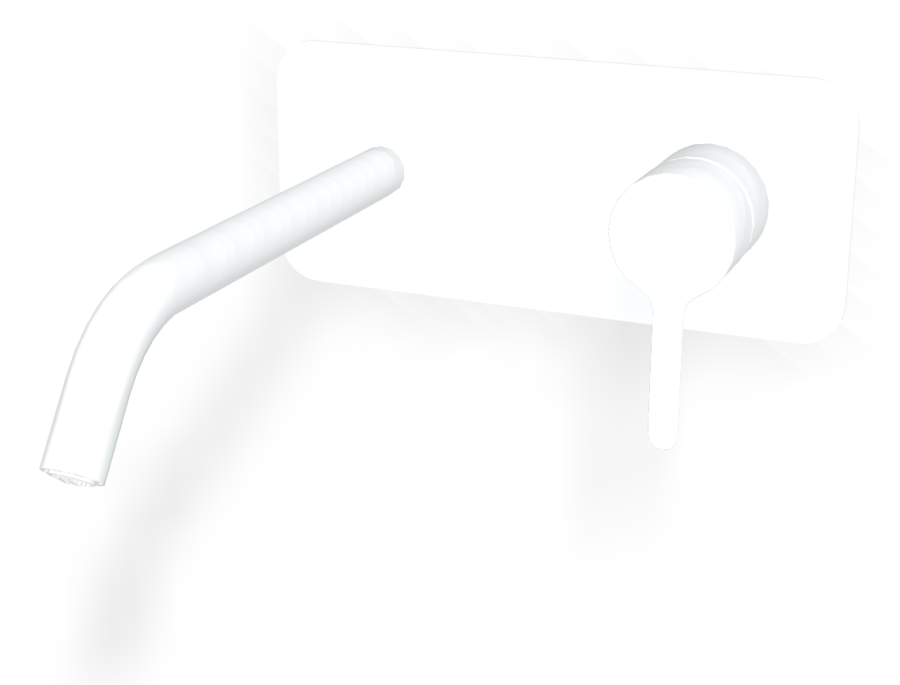 Смеситель для раковины Carlo Frattini Snap, настенный, однорычажный, с донным клапаном Click-Clack, излив 200 мм, внешняя часть, цвет белый матовый