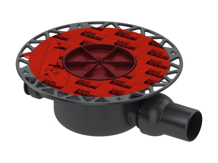 На изображении товар Сифон дренажный TECEdrainpoint S DN 50, стандартный, с универсальным фланцем Seal System от официального представителя в Москве