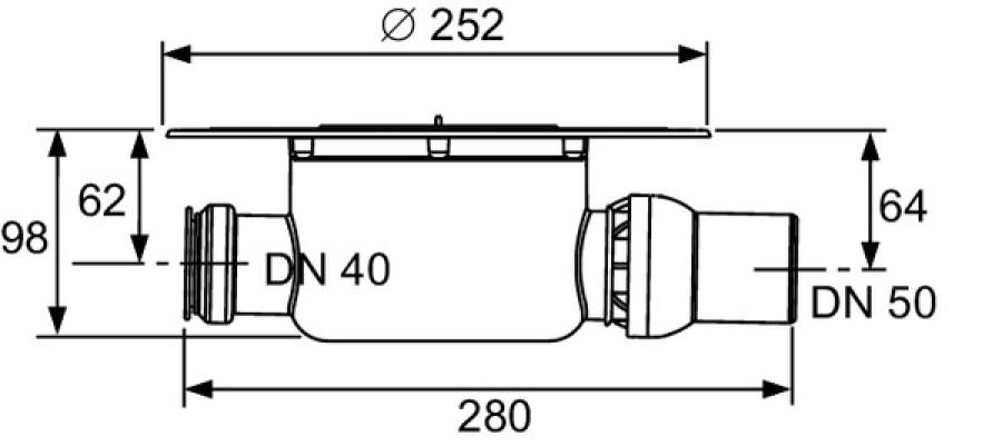 Сифон дренажный TECEdrainpoint S DN 50, стандартный, с универсальным фланцем Seal System - изображение 1