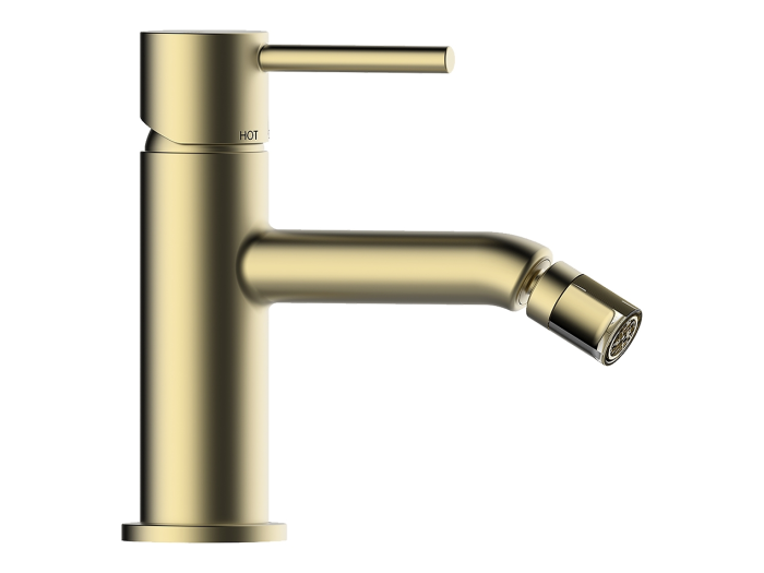 На изображении товар Смеситель для биде Bossini Teo, донный клапан Click-Clack, цвет Satined Gold от официального представителя в Москве