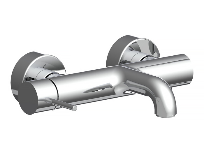 На изображении товар Смеситель для ванны Carlo Frattini Spillo Up, однорычажный, настенный, внешнего монтажа, без душевого комплекта, цвет хром от официального представителя в Москве