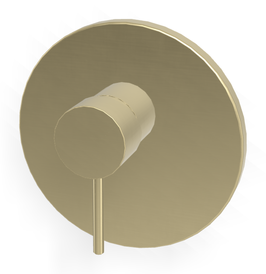 Смеситель для душа Carlo Frattini Spillo Up, встраиваемый, однорычажный, внешняя часть, цвет брашированная шампань