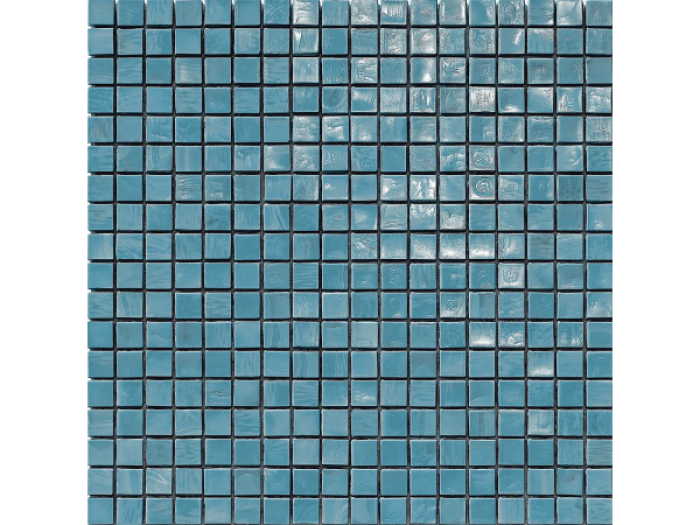 На изображении товар Sicis Стеклянная мозаика Murano Smalto Turquoise 3 chips size 15x15 mm sheet-size 295x295 mm от официального представителя в Москве