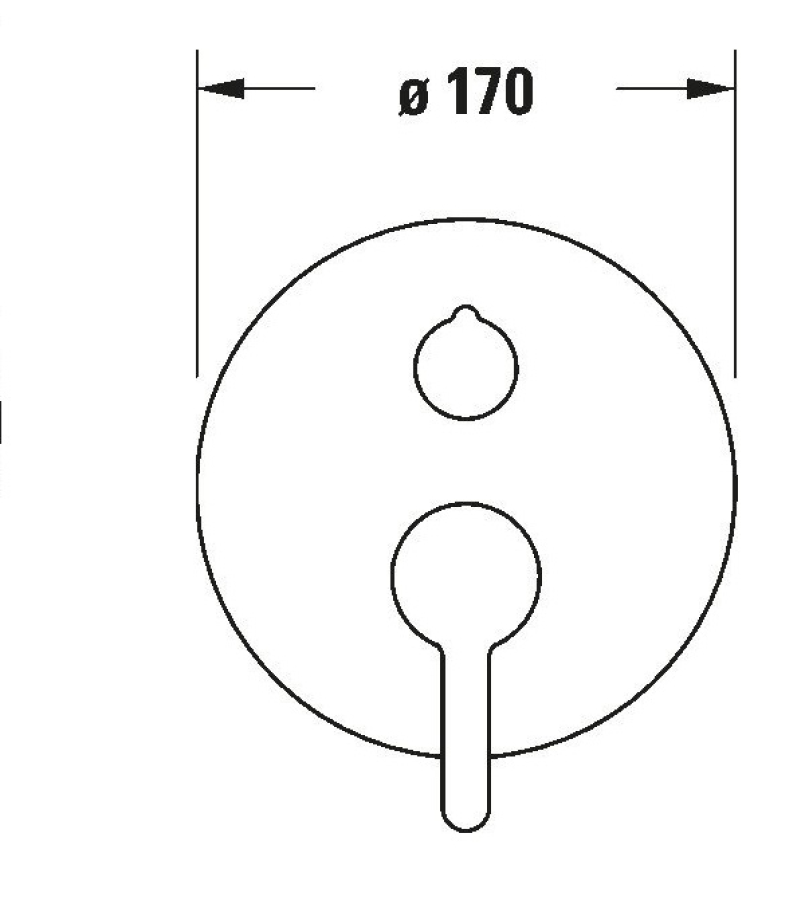 Смеситель для ванны Duravit C.1 скрытого монтажа, круглая розетка, внешняя часть, цвет чёрный матовый - изображение 3
