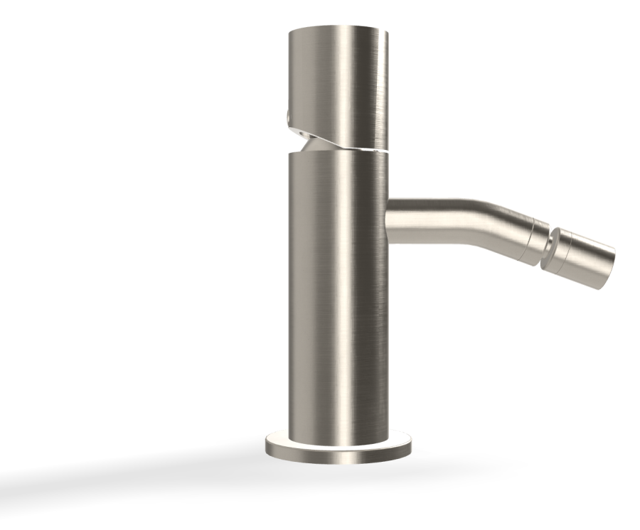 Смеситель для биде Carlo Frattini SO, XS, с 2 гибкими шлангами, донным клапаном Click-Clack 1"1/4, без ручек, L-137 мм, цвет никель брашированный - изображение 2