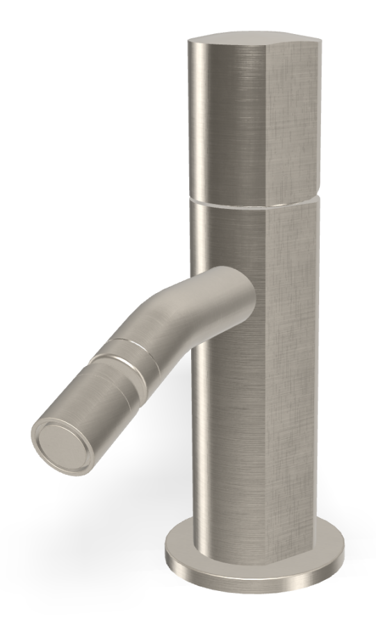 Смеситель для биде Carlo Frattini SO, XS, с 2 гибкими шлангами, донным клапаном Click-Clack 1"1/4, без ручек, L-137 мм, цвет никель брашированный