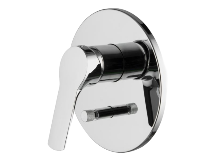 На изображении товар Смеситель для душа Carlo Frattini Serie 4, с переключателем на 2 источника, без излива, Ø157 мм, внешняя часть, цвет хром от официального представителя в Москве