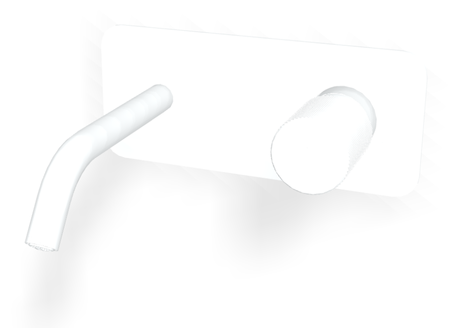 Смеситель для раковины Carlo Frattini Spillo Tech, ручка G Collection, с донным клапаном Click-Clack, излив 150 мм, внешняя часть, цвет белый матовый