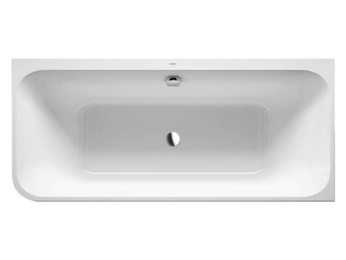 На изображении товар Ванна Duravit Happy D.2 Plus, 1800x800 мм, в правый угол, с интегрированной панелью, цвет белый/графит супер матовый от официального представителя в Москве