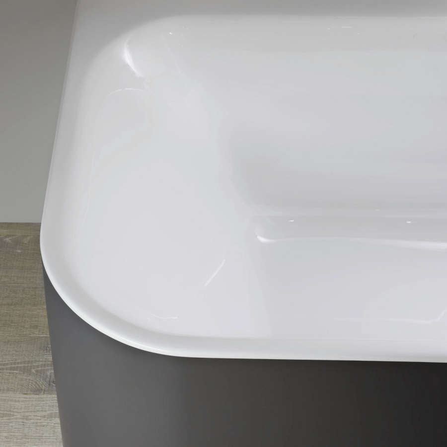 Ванна Duravit Happy D.2 Plus, 1800x800 мм, в правый угол, с интегрированной панелью, цвет белый/графит супер матовый - изображение 3