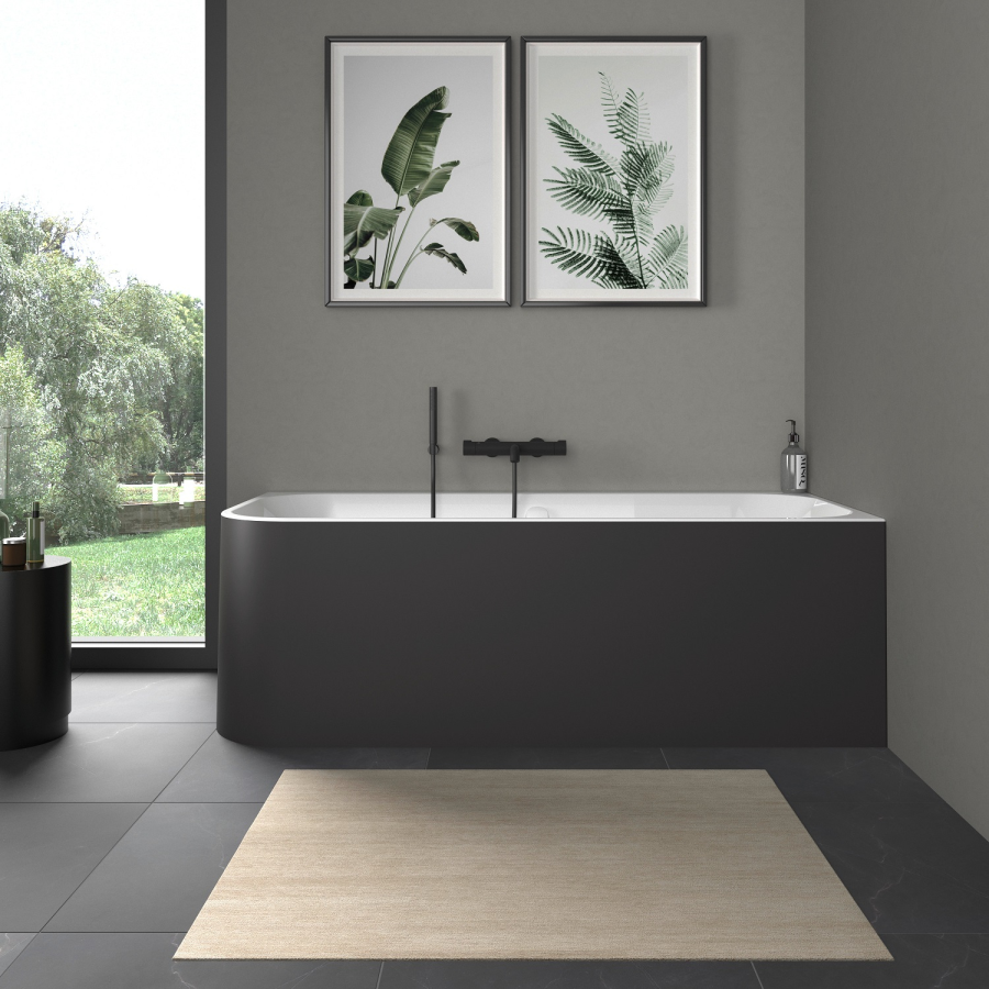 Ванна Duravit Happy D.2 Plus, 1800x800 мм, в правый угол, с интегрированной панелью, цвет белый/графит супер матовый - изображение 6