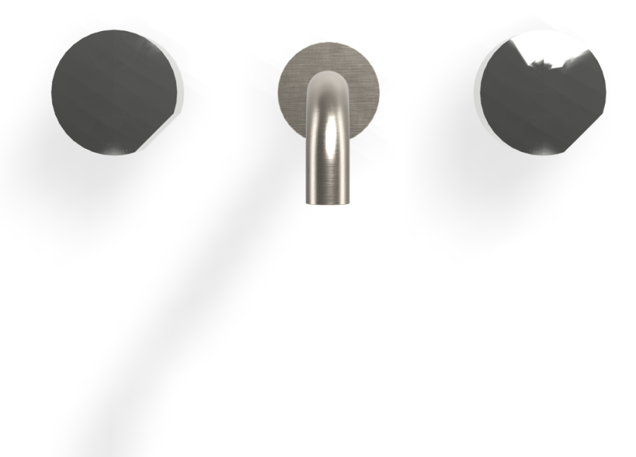 Смеситель для раковины Carlo Frattini SO, настенный, без ручек, с донным клапаном Click-Clack, излив 200 мм, внешняя часть, цвет никель брашированный - изображение 1