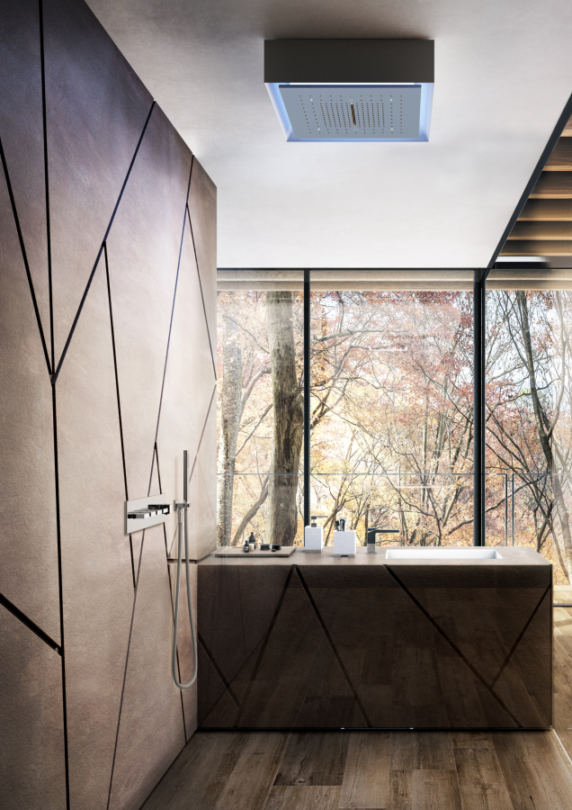 Ручной душ Gessi Rettangolo К, с шланговым подсоединением и держателем, цвет Warm Bronze Brushed PVD - изображение 3