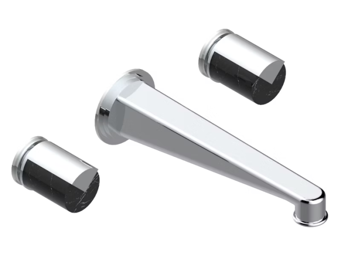 На изображении товар Смеситель THG Le 9 Nero Marquina, настенный, цвет хром от официального представителя в Москве