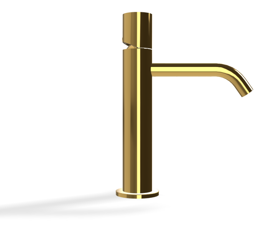 Смеситель для раковины Carlo Frattini SO, с донным клапаном Click-Clack, 2 гибкими шлангами, без ручки, Н-241 мм, цвет золото - изображение 2