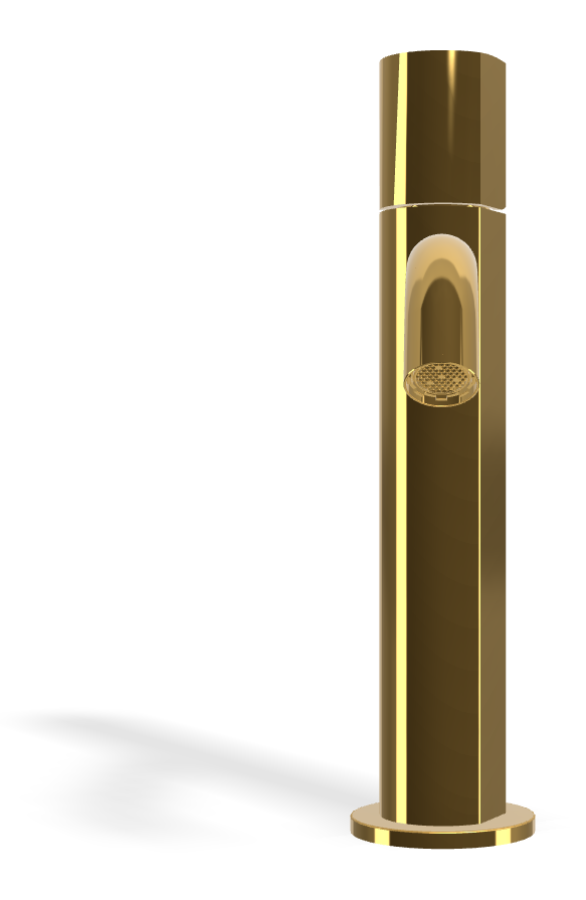 Смеситель для раковины Carlo Frattini SO, с донным клапаном Click-Clack, 2 гибкими шлангами, без ручки, Н-241 мм, цвет золото - изображение 1