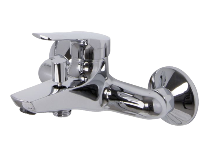 На изображении товар Смеситель для ванны Carlo Frattini Serie 4, без душевого комплекта, с переключателем, 2 подвода воды 1/2" с эксцентриком, Н-123 мм, цвет хром от официального представителя в Москве