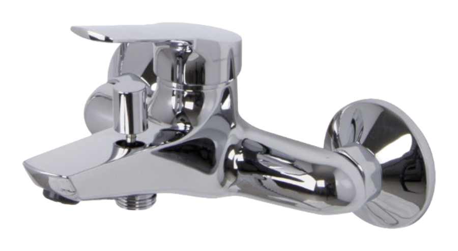 Смеситель для ванны Carlo Frattini Serie 4, без душевого комплекта, с переключателем, 2 подвода воды 1/2" с эксцентриком, Н-123 мм, цвет хром