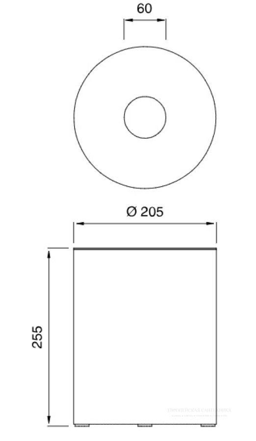 Ведро для мусора CeaDesign WASTE BINS, 205x255h мм, с крышкой, нержавеющая сталь, цвет сатинированное светлое золото - изображение 1