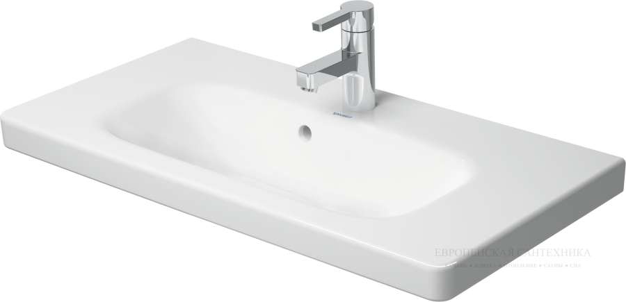 Раковина Duravit DuraStyle компакт для мебели, 785х400 мм, с переливом, с 1 отверстием под смеситель, цвет белый с покрытием WonderGliss