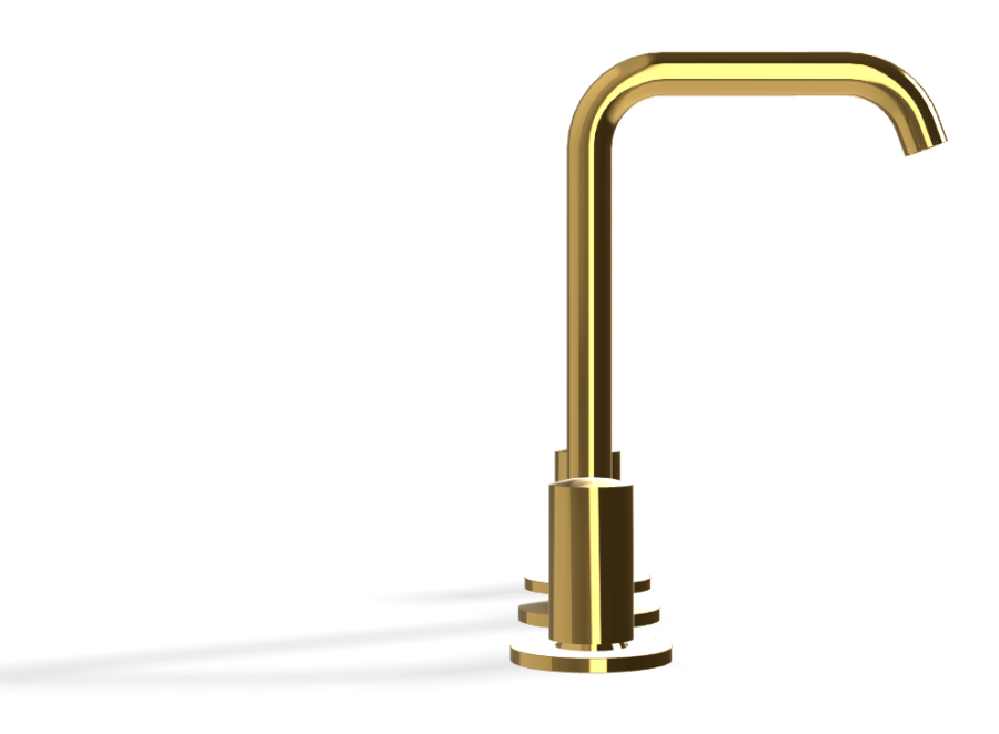 Смеситель для раковины Carlo Frattini SO, без ручек, с донным клапаном Click-Clack, вращающимся изливом Ø18 мм, 2 гибкими шлангами, Н-228 мм, цвет золото - изображение 2