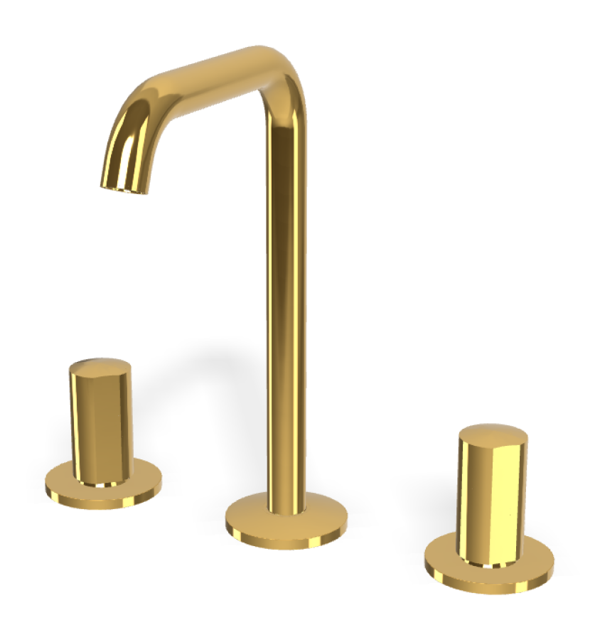 Смеситель для раковины Carlo Frattini SO, без ручек, с донным клапаном Click-Clack, вращающимся изливом Ø18 мм, 2 гибкими шлангами, Н-228 мм, цвет золото